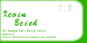 kevin beich business card